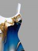 Currents Metallica Pattern Print Plus Size Matching Beach Outfit For Couples -  