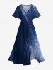 Tenue de Plage Grande Taille pour Couples en Dégradé de Couleurs - Bleu de Minuit 
