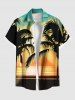 Coconut Tree Sun Ombre Colorblock Print Plus Size Matching Hawaii Beach Outfit For Couples -  