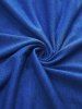 Haut Tunique à Col Bénitier avec Manches Papillon et Chaîne à Imprimé 3D Grande-Taille - Bleu profond 