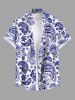 Paisley Flower Two Tone Print Plus Size Matching Hawaii Beach Outfit For Couples -  