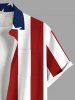 Plus Size Patriotic American Flag Print Buttons Pocket Shirt For Men -  