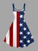 Plus Size Patriotic American Flag Print Tank Dress -  