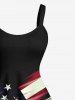 Robe Débardeur Pendante 3D Drapeau Américain Imprimé de Grande Taille - Noir 1X