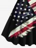 Robe Débardeur Pendante 3D Drapeau Américain Imprimé de Grande Taille - Noir 1X