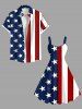 Plus Size Patriotic American Flag Print Tank Dress -  
