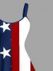 Robe Débardeur Imprimée Drapeau Américain Grande Taille - Bleu profond 1X