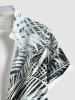 Chemise Imprimé Feuilles Tropicales à Boutons Grande Taille avec Poche pour Homme - Blanc 5XL