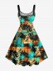 Plus Size Coconut Tree Ombre Dusk Print Hawaii A Line Tank Dress -  