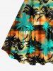 Plus Size Coconut Tree Ombre Dusk Print Hawaii A Line Tank Dress -  