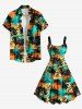 Plus Size Coconut Tree Ombre Dusk Print Hawaii A Line Tank Dress -  
