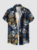 Skulls Flowers Leaf Print Plus Size Matching Hawaii Beach Outfit For Couples -  