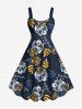 Skulls Flowers Leaf Print Plus Size Matching Hawaii Beach Outfit For Couples -  
