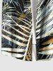 Tropical Leaf Print Plus Size Matching Hawaii Beach Outfit For Couples -  