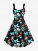 Coconut Tree Bird Letters Print Plus Size Matching Hawaii Beach Outfit For Couples -  