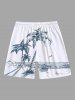 Coconut Tree Seascape Boat Print Plus Size Matching Hawaii Beach Outfit For Couples -  