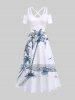 Coconut Tree Seascape Boat Print Plus Size Matching Hawaii Beach Outfit For Couples -  