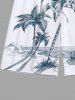 Coconut Tree Seascape Boat Print Plus Size Matching Hawaii Beach Outfit For Couples -  
