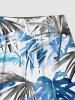 Short de Plage à Imprimé Feuilles à L'Aquarelle Grande-Taille pour Hommes - Bleu 2XL