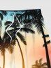 Plus Size Coconut Tree Ombre Print Hawaii Beach Shorts For Men -  