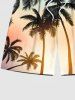 Plus Size Coconut Tree Ombre Print Hawaii Beach Shorts For Men -  