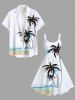 Plus Size Coconut Tree Watercolor Beach Print Hawaii A Line Tank Dress -  