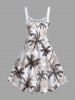 Robe Débardeur Hawaïen Ligne A Cocotier Imprimé de Grande Taille - Blanc 2X