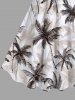 Robe Débardeur Hawaïen Ligne A Cocotier Imprimé de Grande Taille - Blanc 2X
