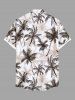 Plus Size Coconut Tree Print Hawaii Button Pocket Shirt For Men -  