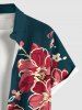 Chemise hawaïenne à imprimé floral et feuilles grande taille avec poche boutonnée pour homme - Vert S