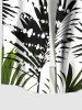 Plus Size Ombre Tropical Leaves Spotted Print Hawaii Button Pocket Shirt For Men -  