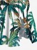 Plus Size Coconut Tree Tropical Leaves Print Hawaii Split Pocket A Line Midi Dress -  