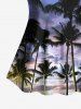 Coconut Tree Ombre Sky Print Hawaii Tankini Top(Adjustable Shoulder Strap) -  