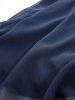 Plus Size Butterfly Sleeve Chiffon Textured Ruched O-Ring Cross Belted 2 in1 Blouse -  