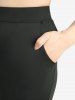 Plus Size Skull Mesh Flocking Ruffles Floral Applique Pockets Flare Pants -  