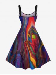 Plus Size Abstract Painting Colorful Beach Print Hawaii Tank Dress -  