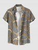 Metallic Leaf Print Plus Size Matching Hawaii Beach Outfit For Couples -  