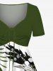 Ombre Tropical Leaf Spotted Print Plus Size Matching Hawaii Beach Outfit For Couples -  
