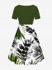 Ombre Tropical Leaf Spotted Print Plus Size Matching Hawaii Beach Outfit For Couples -  