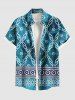 Ethnic Graphic Flower Print Plus Size Matching Hawaii Beach Outfit For Couples -  