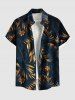 Tropical Leaf Flowers Print Plus Size Matching Hawaii Beach Outfit For Couples -  
