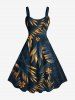 Tropical Leaf Flowers Print Plus Size Matching Hawaii Beach Outfit For Couples -  