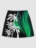 Coconut Tree Glitter Curve Light Beam 3D Print Plus Size Matching Hawaii Beach Outfit For Couples -  