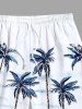 Contrastant Imprimé Nuage et Cocotier Grande Taille pour la Plage - Blanc 