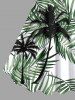 Robe Débardeur Hawaïen Feuille Arbre Noix de Coco Imprimé de Grande Taille - Vert XXS