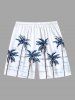 Plus Size Coconut Tree Tie Dye Cloud Print Hawaii Beach Shorts For Men -  