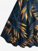 Robe Débardeur de Grande Taille à Imprimé Floral et de Feuilles Tropicales - Bleu de Minuit 2X