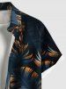 Plus Size Tropical Leaf Flowers Print Buttons Pocket Hawaii Shirt For Men -  