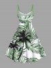 Plus Size Coconut Tree Tropical Leaf Print Hawaii Tank Dress -  