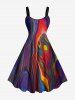 Plus Size Abstract Painting Colorful Beach Print Hawaii Tank Dress -  
